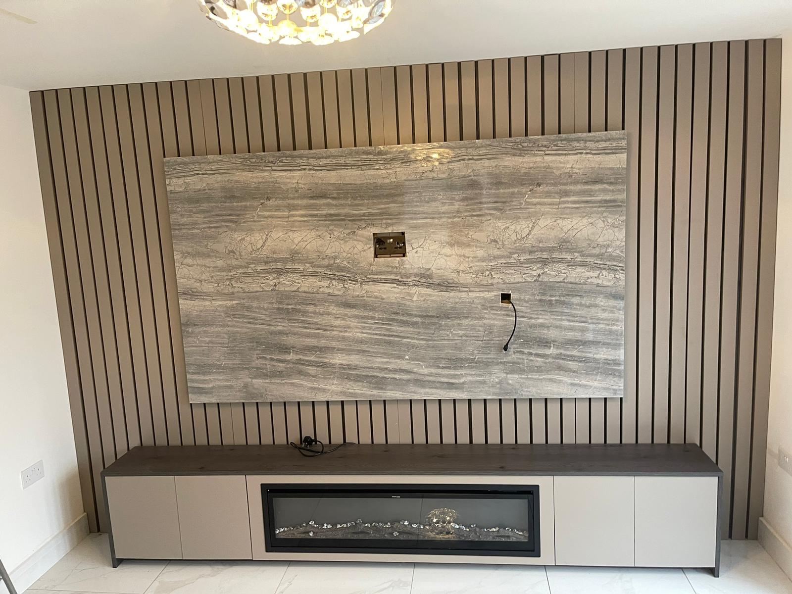 Modern Media Wall interior in Lekki